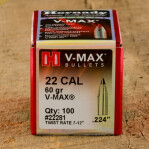 .224" Hornady 223 Remington Bullets - 100 Qty - 60 Grain V-Max Polymer Tip
