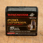 Winchester PDX1 45 ACP Ammunition - 20 Rounds of 230 Grain Bonded JHP