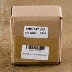.355" Zero 9mm Luger Bullets - 500 Qty - 147 Grain Jacketed Hollow-Point