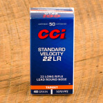 CCI 22 LR Ammunition - 500 Rounds of 40 Grain LRN