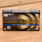Federal Premium Law Enforcement 9mm Luger Ammunition - 50 Rounds of +P 124 Grain HST JHP