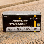 Fiocchi 9mm Luger Ammunition - 1000 Rounds of 124 Grain JHP