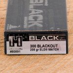 Hornady BLACK 300 AAC Blackout Ammunition - 20 Rounds of 208 Grain ELD Match