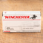 Winchester USA 45 ACP Ammunition - 50 Rounds of 185 Grain FMJ