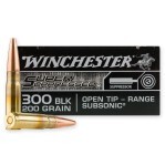Winchester Super Suppressed 300 AAC Blackout Ammunition - 200 Rounds of 200 Grain Open Tip