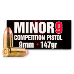 Eley Minor9 Competition Pistol 9mm Ammunition - 50 Rounds of 147 Grain FMJ