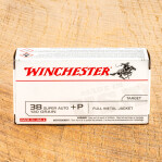 Winchester USA 38 Super Ammunition - 500 Rounds of +P 130 Grain FMJ