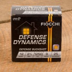 Fiocchi 12 Gauge Ammunition - 25 Rounds of 2-3/4" 9 Pellets #1 Buckshot
