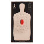 B-34 REV RC Paper Targets - 25 Yd Police Silhouette (Reversed) - Red - 100 Count