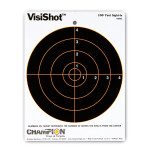 VisiShot 8 Inch Bullseye Target - Orange Reactive - Champion - 10 Count