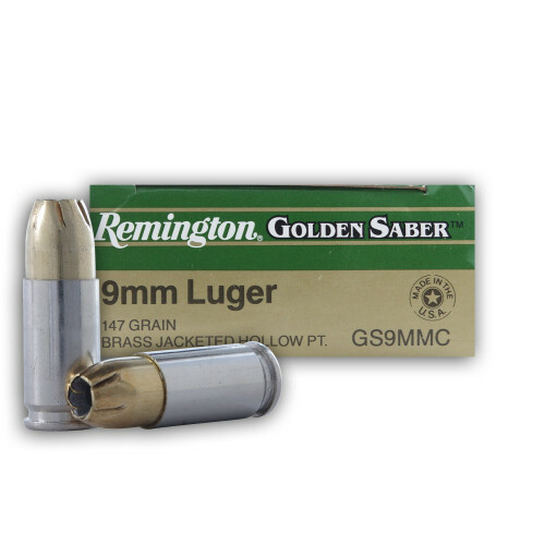 Remington Golden Saber 9mm Luger 147 Grain JHP - 500 Rounds