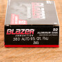 Blazer 380 ACP Ammunition - 50 Rounds of 95 Grain FMJ