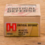 Hornady Critical Defense 45 ACP Ammunition - 20 Rounds of 165 Grain FTX HP 